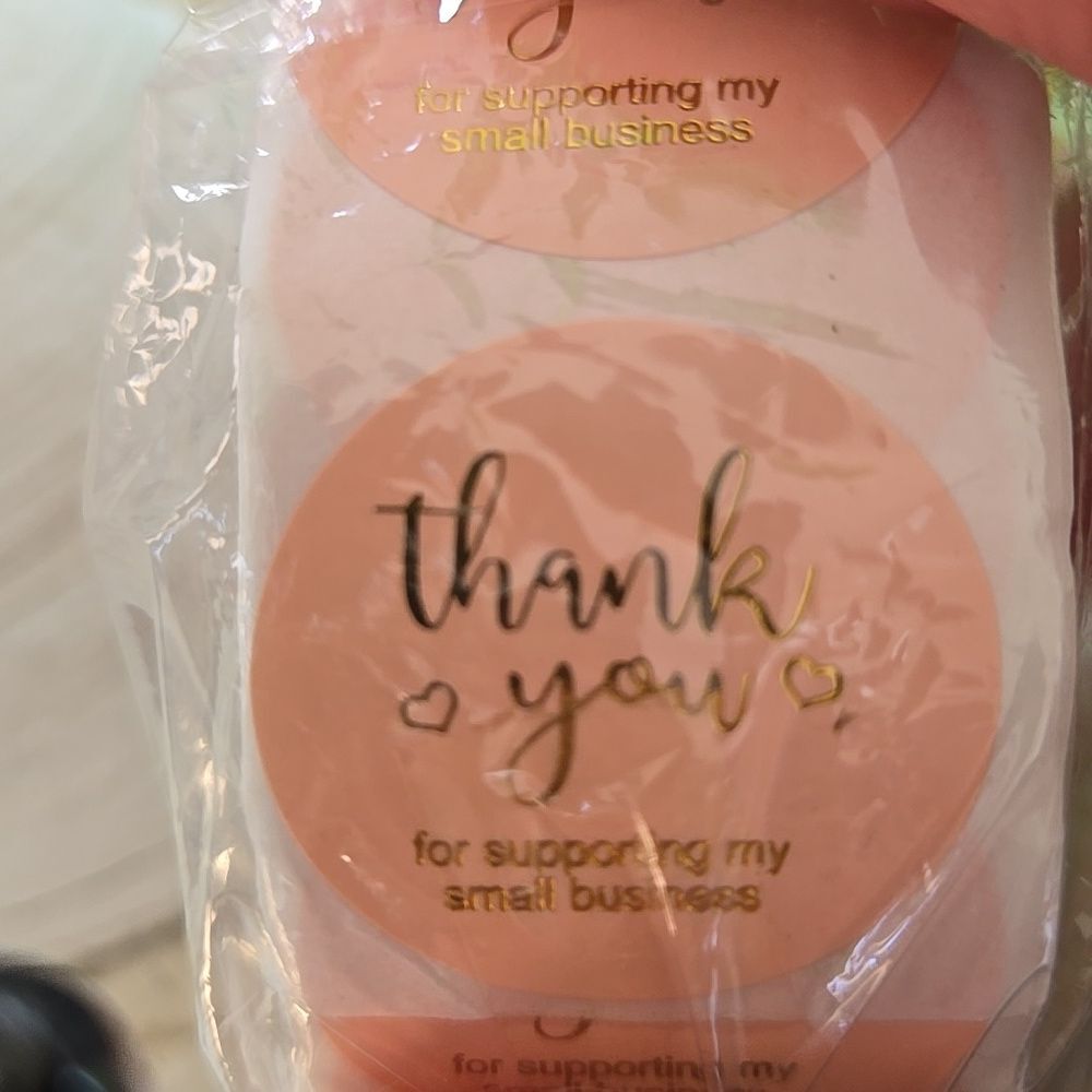Stickers Gold Tone Foil Thank You Pink Office Supplies 25 Count Posh - Picture 7 of 10